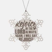 Motivational Christian Stainless Steel Bracelet, Rejoice in The Lord Alw... - $24.45