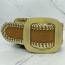 Brown Metallic Laced Faux Suede Stretch Belt Size Large L XL Womens - $16.82