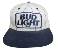 Vintage USA Made BUD LIGHT BEER PINSTRIPED Baseball Snapback Cap HAT - NEW - $298.46 MXN