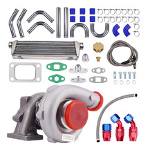T3/T4 T04E Universal Turbo 0.63 A/R W/Oil Line+Intercooler +Piping Pipe Kits - £280.65 GBP