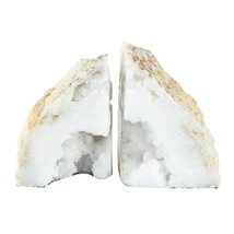A&amp;B Home 40068-DS Natural Geode 4 X 3 inch White Book Ends - £51.51 GBP