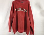 adidas Red Sweatshirt Mens Size XL Vtg 90s Red Logo 100% Cotton - $29.02