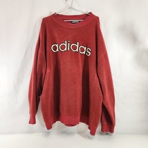 adidas Red Sweatshirt Mens Size XL Vtg 90s Red Logo 100% Cotton - £23.01 GBP