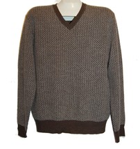 Joseph Abboud Brown Wool Knitted V-Neck Shirt Sweater Size L - £28.91 GBP