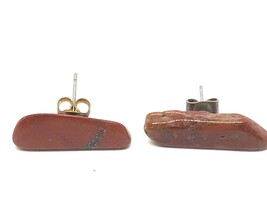 Agate Tumbled Stone Earrings Pierced Asymmetrical Shape Gem Show Find - $18.72 MXN