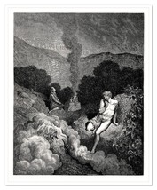 Gustave Dore CAIN AND ABEL OFFERING THEIR SACRIFICES 11x15.5&quot; 1953 Litho... - $19.70