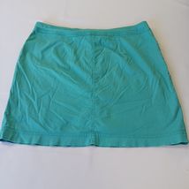 Christopher & Banks RN#63823 Women's Green Cotton Blend Denim Skort Size 14 image 2