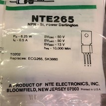 NTE265 NPN Si Darlington Power Amplifier Rep ECG265 SK3860 - $3.79