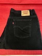 Y2K Levis 550 Black USA Made Women 22 Short Relaxed High Waisted Mom Jeans - £31.25 GBP