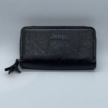 JEEP Buluo Zipper Wallet Black Multi Compartments Backstrap Clutch - £15.82 GBP