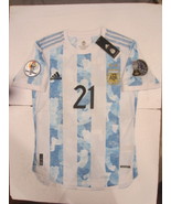 Paulo Dybala #21 Argentina Copa America Match Slim Home Soccer Jersey 20... - £80.12 GBP