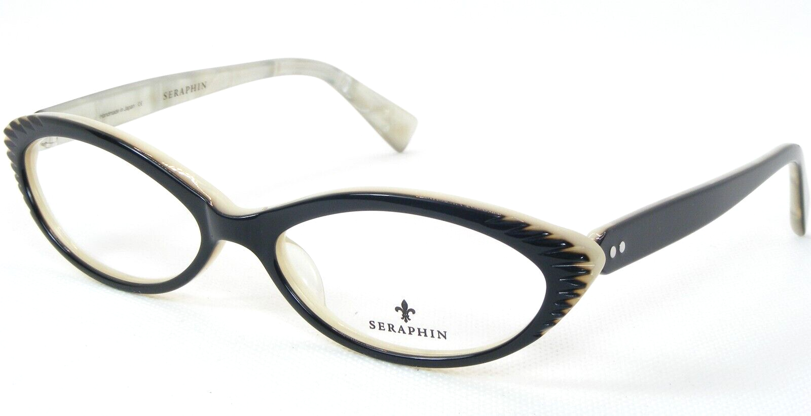 Seraphin Por Ogi LaSalle 8602 Negro/Blanco Mármol Gafas 53-16-140mm - $115.98