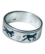 Vintage Sterling Silver Native American Horses Band Ring - Size 10 - $102.57 CAD