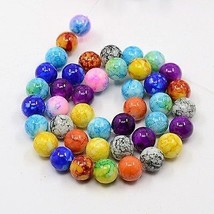 Glass Beads Assorted 10mm Mixed Set Bulk Rainbow Supplies 1 Strand 43pcs - $3.07