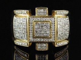 2.10Ct Round Natural Moissanite Men&#39;s Royal Pinky Ring 14K Yellow Gold Plated  - $164.10