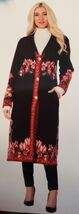 MAXSPORT Floral Knit Long Cardigan/Coat Size-M Black - $148.48