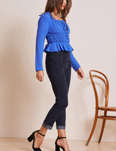 FINDERS KEEPERS Womens Blouse Solid Elegant Beautiful Blue Size S 20180844 - £50.68 GBP