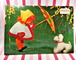 Darling Vintage Fairchild Toyland Doll &amp; Puppy Colorful Frame Tray Puzzle - £9.59 GBP