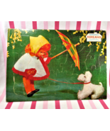 Darling Vintage Fairchild Toyland Doll &amp; Puppy Colorful Frame Tray Puzzle - £9.55 GBP
