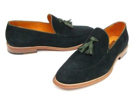 Paul Parkman Mens Shoes Loafer Green Suede Tassel Slip-On Handmade 087-GREEN - £263.73 GBP