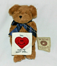 Retired Boyds Bears 8in “Smiley B. Bear” Style #903094 “You make my heart smile - £5.49 GBP