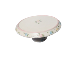 Pfaltzgraff Tea Rose Embossed Footed Pedestal Cake Plate Stand 14&quot; Diameter - £23.79 GBP