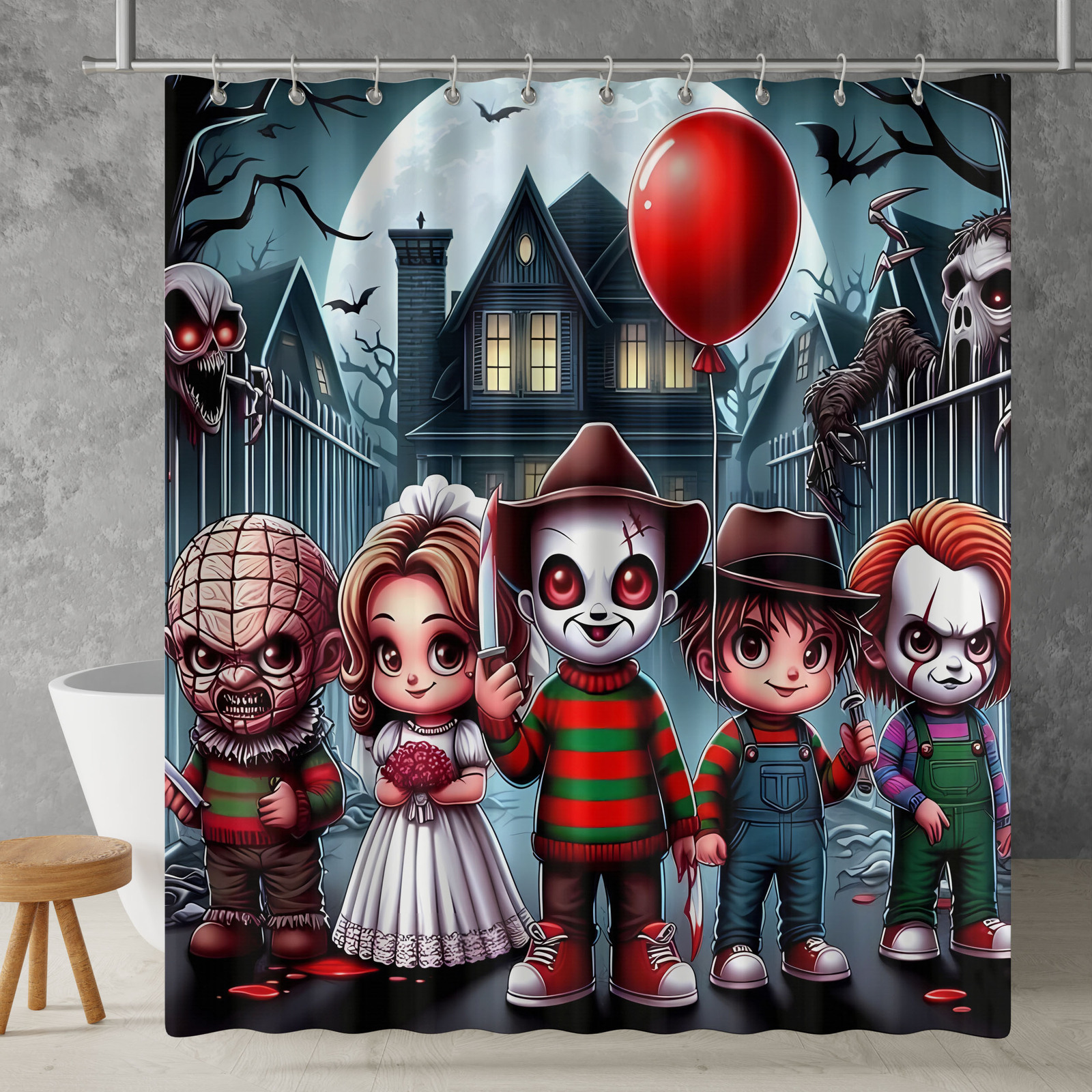 New!!! Horror Characters Custom Waterproof Polyester Shower Curtain 4 Size Item image 5