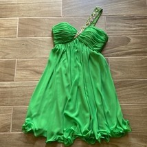 Tony Bowls Mon Cheri Bridals Beads Sequins Sz. 4 Mini Dress Lime Green - £84.77 GBP