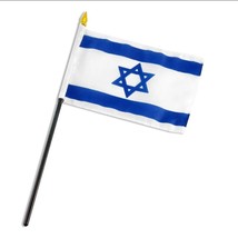 1 Dozen Israel Flags 4&quot;x6&quot; Stick Flag of Israel Israeli Flags Jewish Pride USA - $35.64