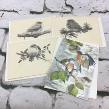 Vintage Bird Illustrated Blank Inside Notecards Lot Of 4 With Envelopes  - £9.29 GBP