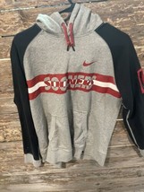 Oklahoma Sooners  Womens Nike Pullover Hoodie Size L Gray Black NCAA - £14.62 GBP