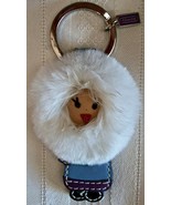 Coach Leather and Fur Eskimo Keychain Key Fob 92796 NWOT Mink 1 - $42.00