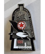 1981 SILVER BROOM WORLD CHAMPIONSHIP CURLING LAPEL PIN LONDON ONTARIO CA... - $31.53 CAD