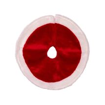 15 Inch Miniature Plush Red and White Christmas Tabletop Tree Skirt MINI... - $12.85