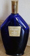 Vintage Evening In Paris Cologne 7.7 Fl Oz Cobalt Blue Bottle 50 Percent Full - £53.94 GBP