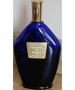 Vintage Evening In Paris Cologne 7.7 Fl Oz Cobalt Blue Bottle 50 Percent Full - $67.49