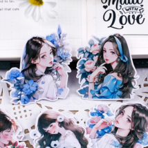 16 Pcs Cute Girl Stickers Set Korean Style Scrpbook Diary Journal Embellish Kit - £6.07 GBP