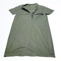 J.Crew Olive Green VNeck Above Knee Shirt Dress Short Sleeve w Pockets S... - £29.52 GBP