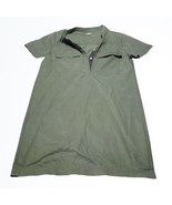 J.Crew Olive Green VNeck Above Knee Shirt Dress Short Sleeve w Pockets S... - £29.06 GBP