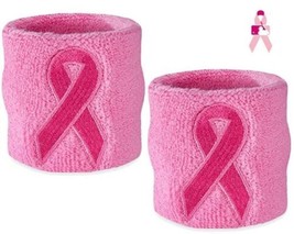 Pink Ribbon Support Month Cancer Awareness Boys Baseball Sweatband Wristband Set - £8.75 GBP