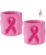 Pink Ribbon Support Month Cancer Awareness Boys Baseball Sweatband Wrist... - $14.92 CAD