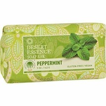 NEW Desert Essence Bar Soap Bar Peppermint Green Packaging Paraben Free 5 oz - £7.18 GBP