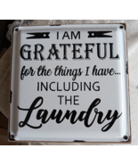 White Enamel Laundry Room Sign, Rustic Farmhouse Style new - £10.82 GBP