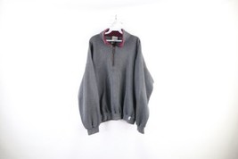 Vtg 90s Streetwear Mens XL Distressed Blank Half Zip Pullover Sweatshirt... - £39.06 GBP