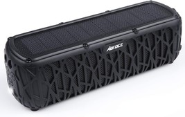 ABFOCE Solar Bluetooth Speaker Portable Outdoor Bluetooth IPX6 Waterproof, Black - £61.67 GBP