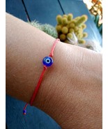 Greek EVIL EYE  bracelet Coral adjustable string bracelet for Women Men ... - £3.90 GBP