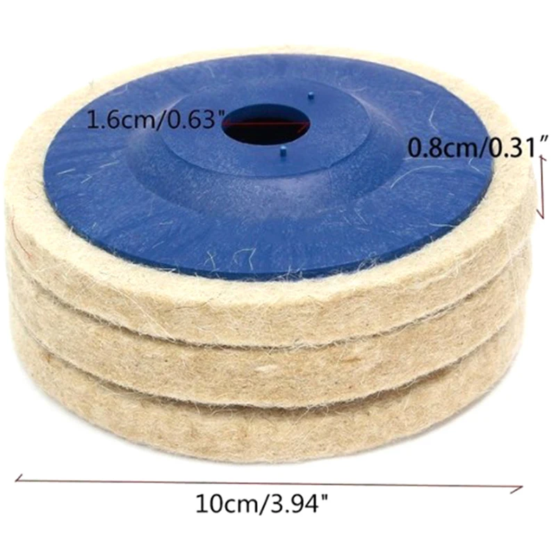 100mm  Polishing Wheel Buffing Pads Angle Grinder Wheel Felt Polishing Disc Poli - £127.68 GBP