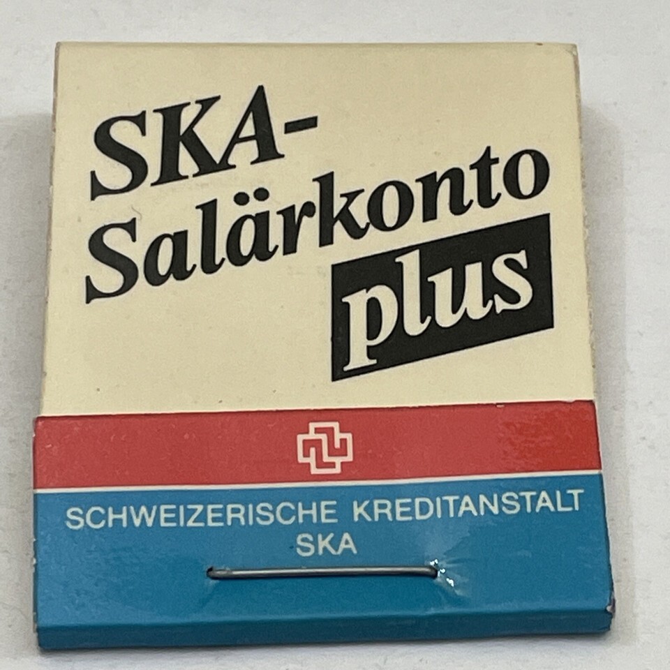 Matchbook Cover SK-Salärkonto Plus.   Schweizerische Krefitanstalt gmg W... - $12.38