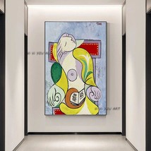 Hand Painted Pablo Picasso Famous Reading Canvas Art Artwork Decorative Home - £204.89 GBP+