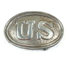 Vintage Civil War Union Army Belt Buckle Silvertone Metal Reenactor Cost... - $19.99